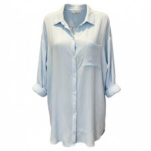 NWT Shade & Shore Plus Size Pale Blue Button-Up Swim Cover Up Dress - Size 3X